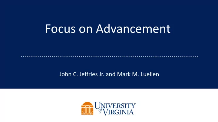 focus on advancement