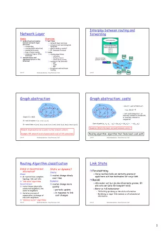 1  A Link-State Routing Algorithm  Dijsktras Algorithm  Dijkstras algorithm  Notation:  5 1
