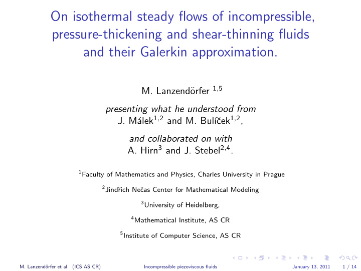 on isothermal steady flows of incompressible pressure