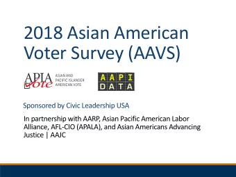2018 Asian American  Voter Survey (AAVS)  A A P I  ASIAN AND  PACIFIC ISLANDER  D A T A  AMERICAN