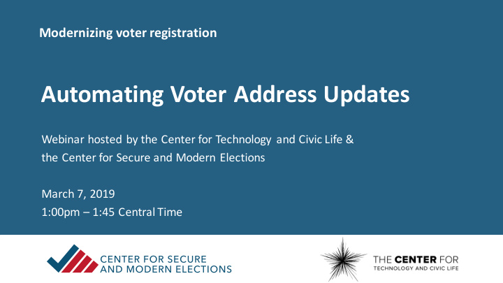 automating voter address updates