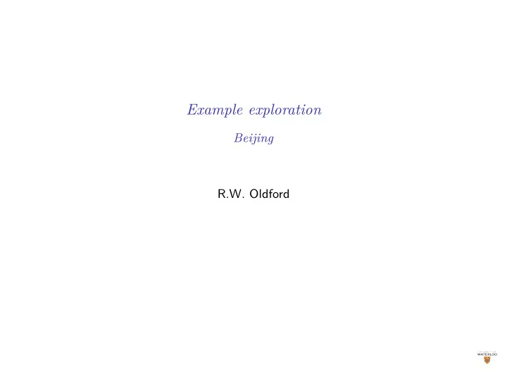 example exploration