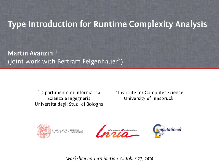 type introduction for runtime complexity analysis