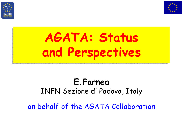 agata status agata status and perspectives and