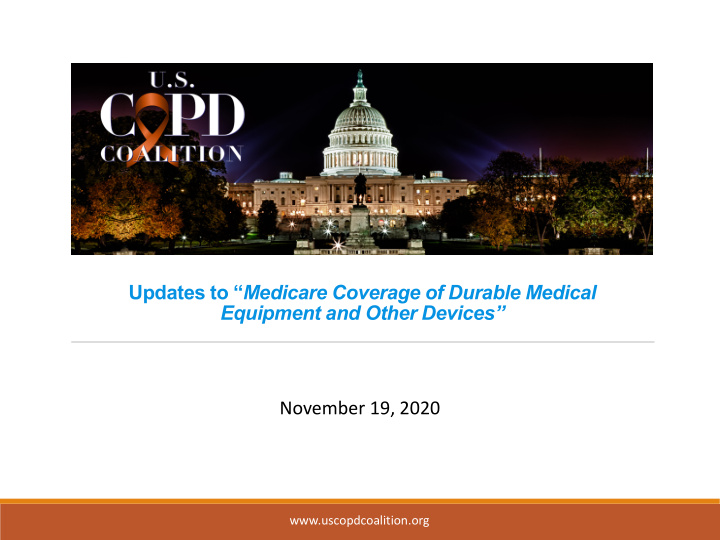 updates to medicare coverage of durable medical equipment