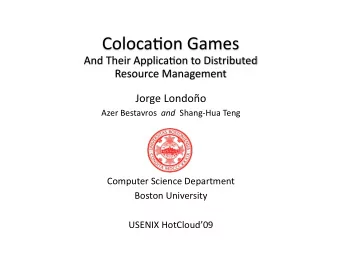 Jorge Londoo Azer Bestavros and ShangHua Teng  Computer Science Department  Boston University