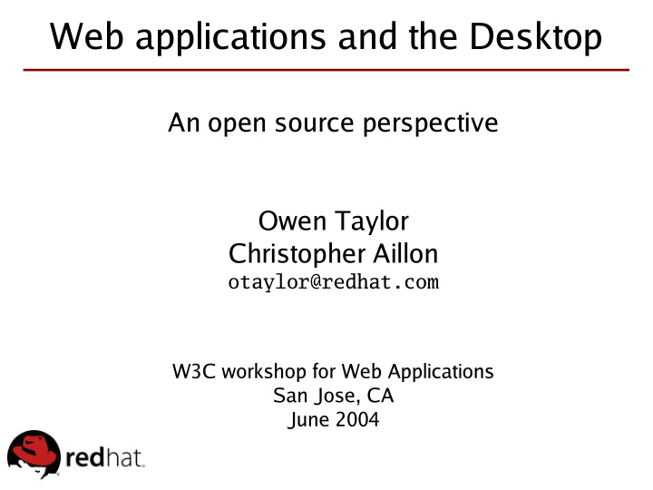 web applications and the desktop