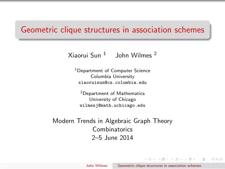 geometric clique structures in association schemes