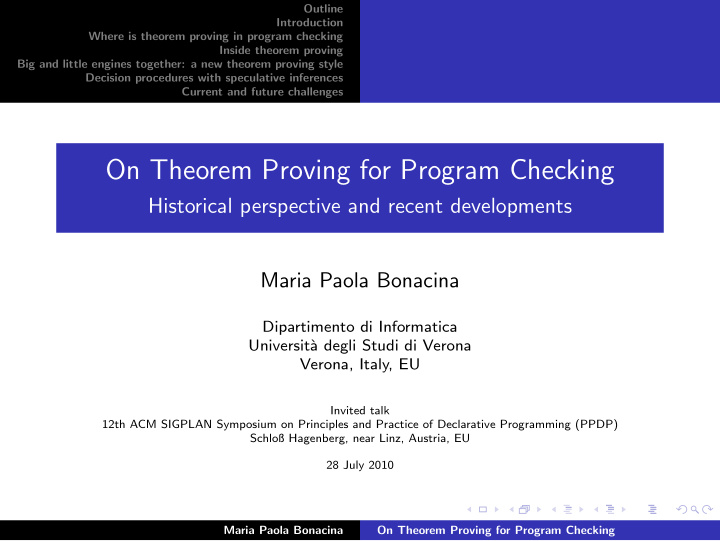 on theorem proving for program checking