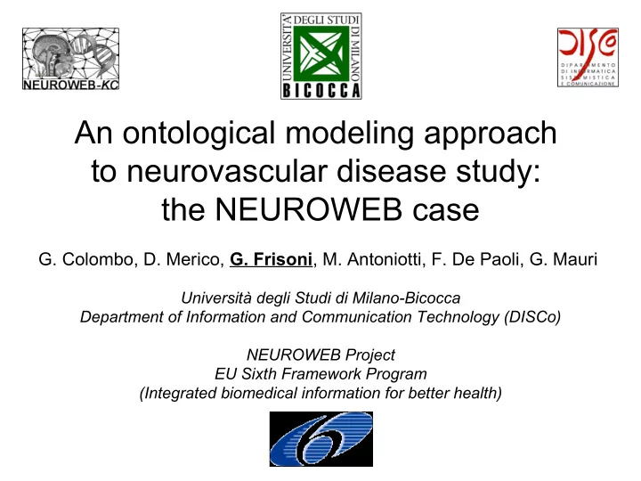 an ontological modeling approach to neurovascular disease
