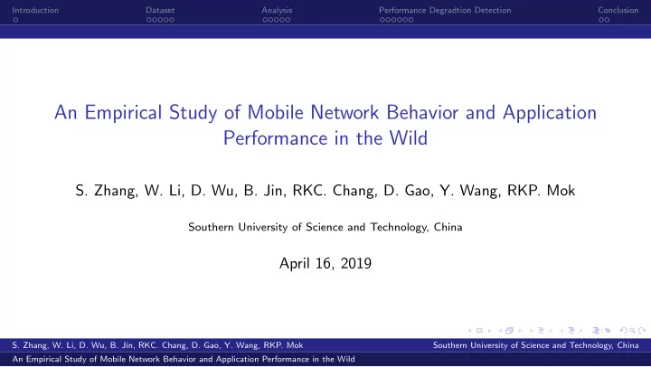an empirical study of mobile network behavior and