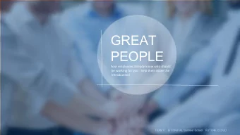 OUR  GREAT  POWER  PEOPLE  Your employees already know who should  be working for you - help them