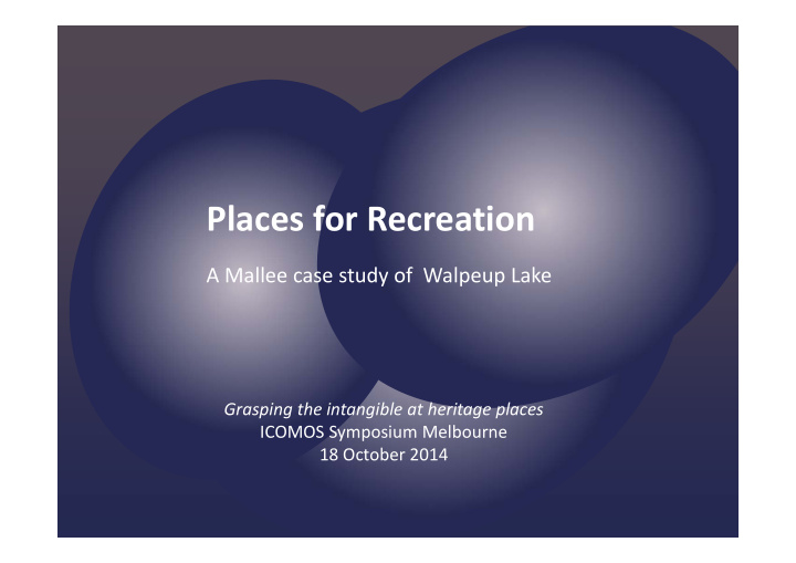places for recreation