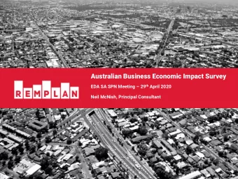 Australian Business Economic Impact Survey EDA SA SPN Meeting  29 th April 2020  Neil McNish,