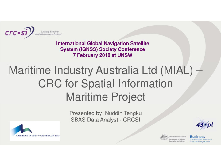 maritime industry australia ltd mial crc for spatial