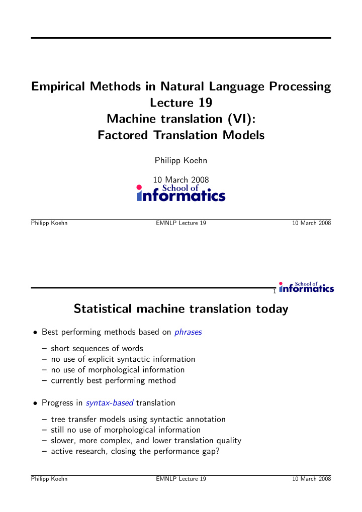 empirical methods in natural language processing lecture