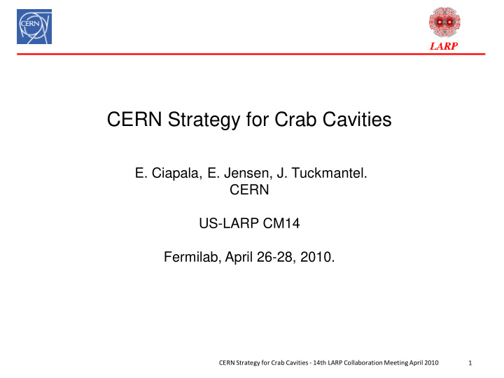 cern strategy for crab cavities