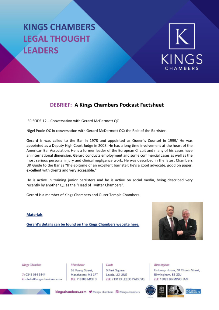 kings chambers legal thought leaders