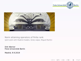 Norm attaining operators of finite rank  (joint work with Vladimir Kadets, Gins Lpez, Miguel