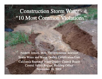 Construction Storm Water  Construction Storm Water  Construction Storm Water -  -  10 Most