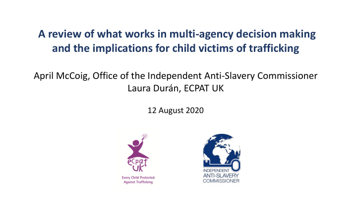 a review of what works in multi agency decision making