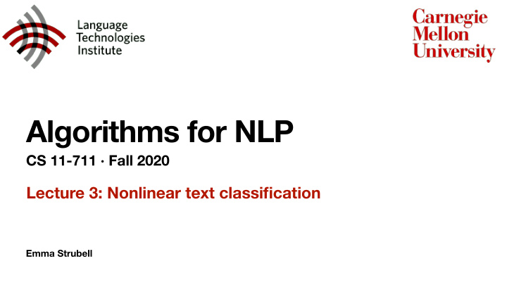 algorithms for nlp