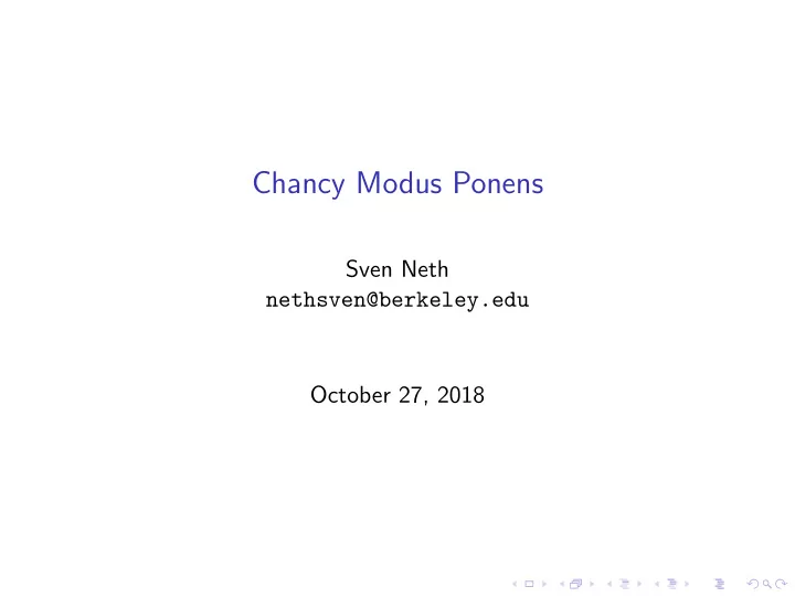 chancy modus ponens