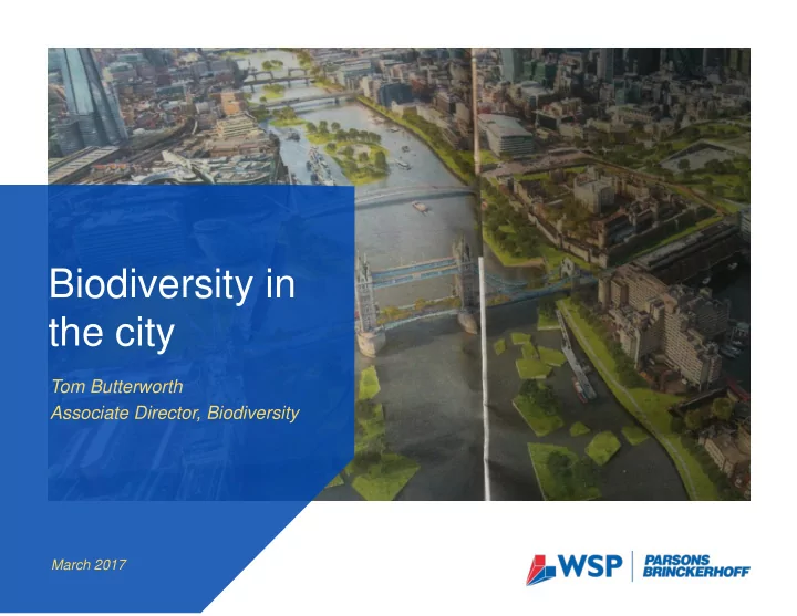 biodiversity in the city