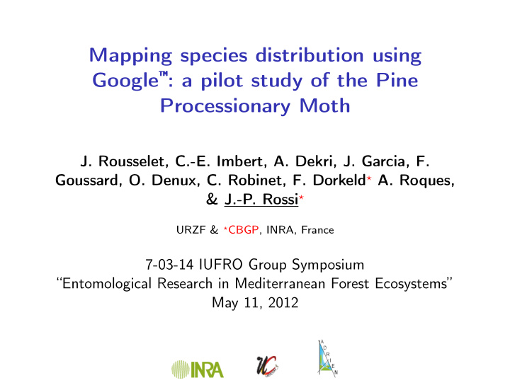 mapping species distribution using google a pilot study