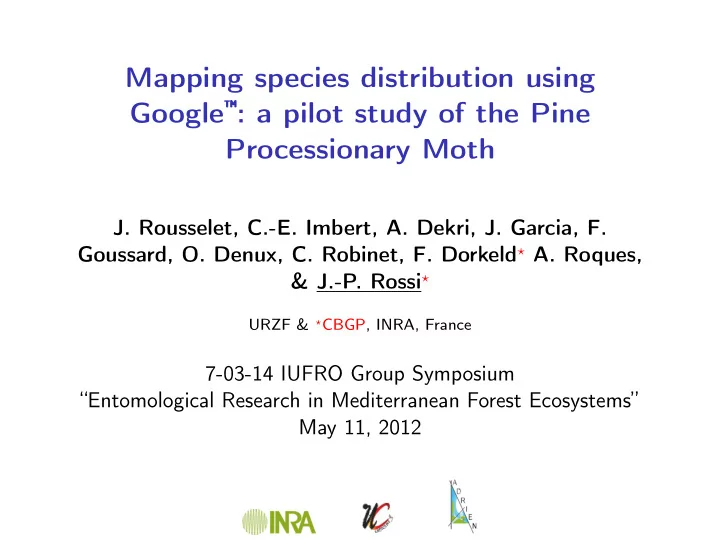 mapping species distribution using google a pilot study