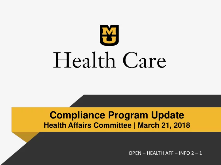 compliance program update