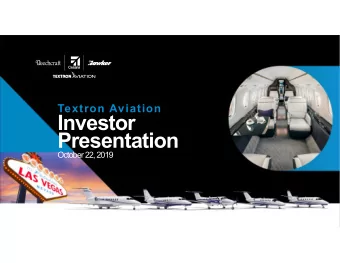 Investor  Presentation  October 22, 2019  Forward-Looking Information Certain statements in this