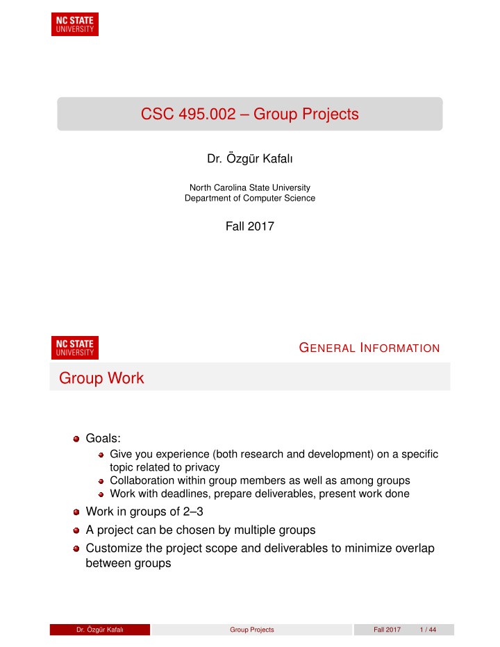 csc 495 002 group projects
