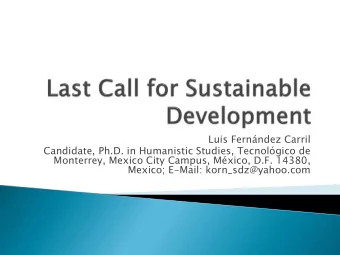 Luis Fernndez Carril  Candidate, Ph.D. in Humanistic Studies, Tecnolgico de  Monterrey, Mexico