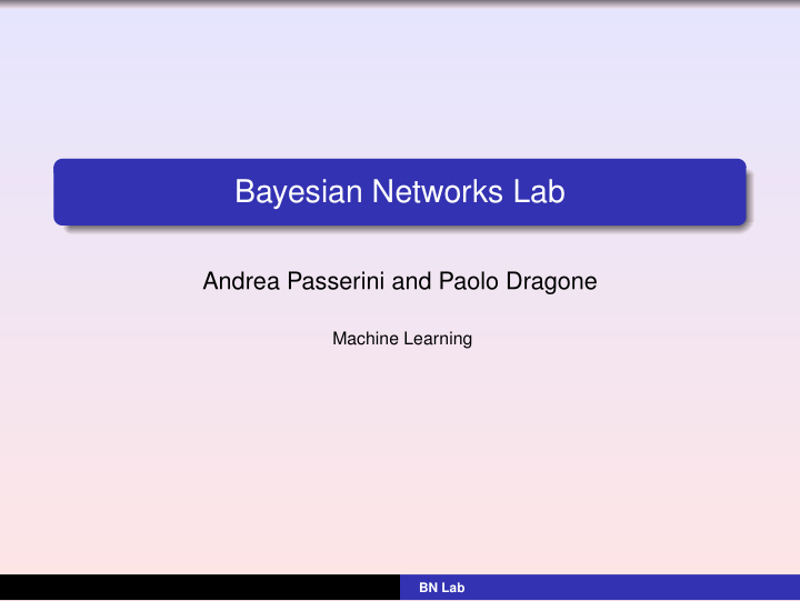 bayesian networks lab