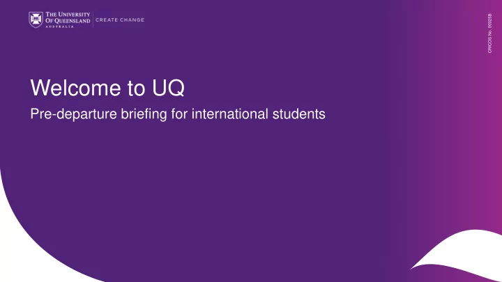 welcome to uq