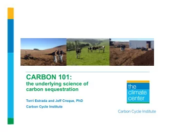 CARBON 101:  the underlying science of  carbon sequestration  Torri Estrada and Jeff Creque, PhD