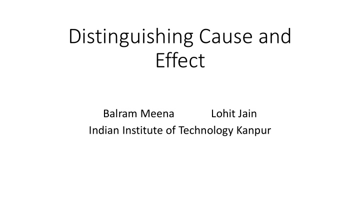 distinguishing cause and effect
