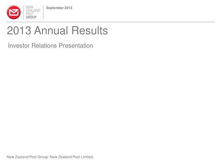 2013 annual results