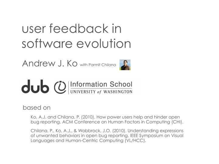 user feedback in software evolution