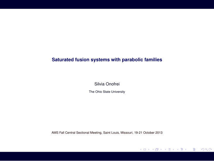 saturated fusion systems with parabolic families