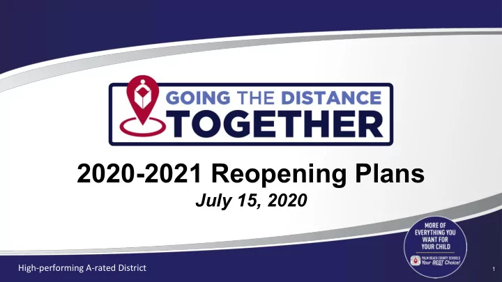 2020 2021 reopening plans