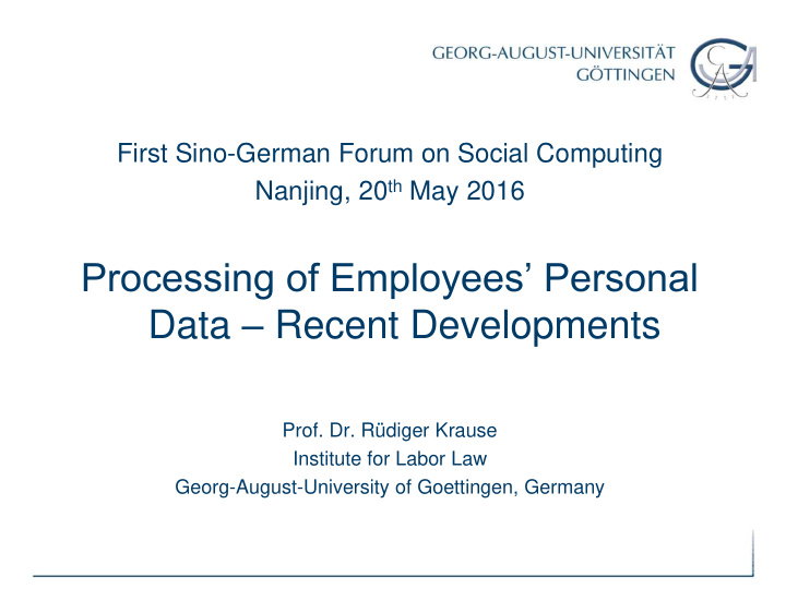 processing of employees personal