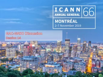 GAC/GNSO Discussion  3 November 2019  Governmental Advisory Committee  ICANN66 GAC Meeting