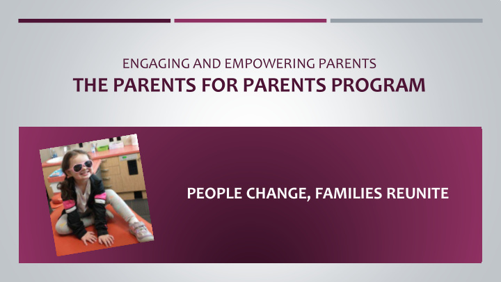the parents for parents program