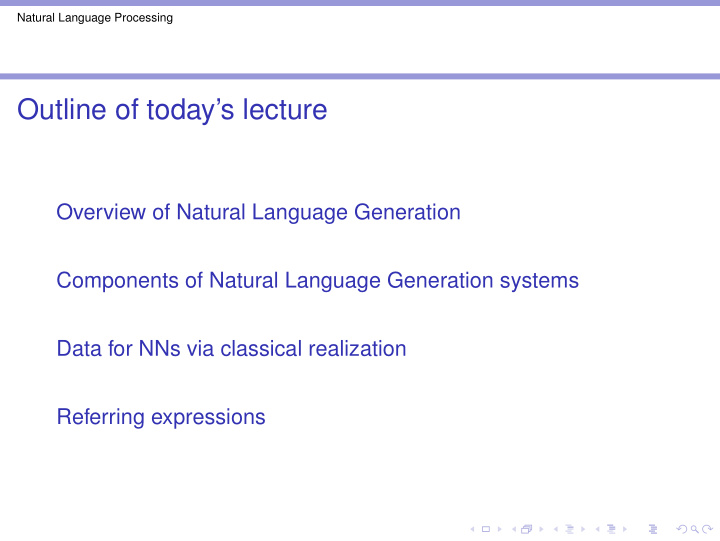 outline of today s lecture