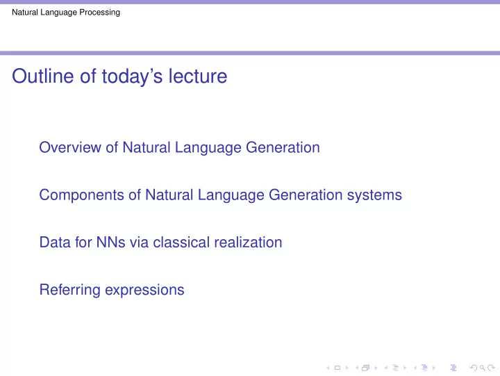 outline of today s lecture