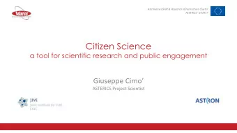 Giuseppe Cimo  ASTERICS Project Scientist  Astronomy ESFRI &amp; Research Infrastructure Cluster