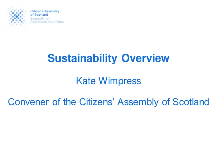 sustainability overview