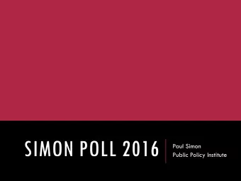 SIMON POLL 2016  Paul Simon  Public Policy Institute  DAVID A. YEPSEN    U.S. Senate Primaries